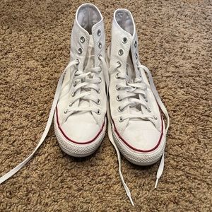 Converse All stars chuck Taylor, white, high tops, size 9